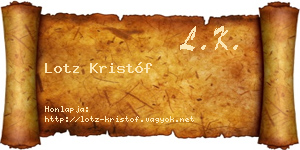 Lotz Kristóf névjegykártya